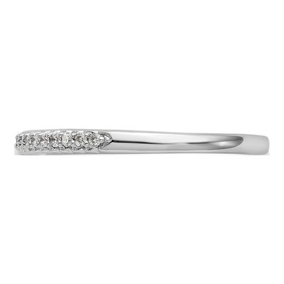 14K White Gold Diamond Wedding Band, 0.108 ctw – view 3