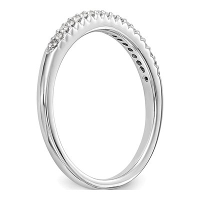 14K White Gold Diamond Wedding Band, 0.108 ctw – view 6