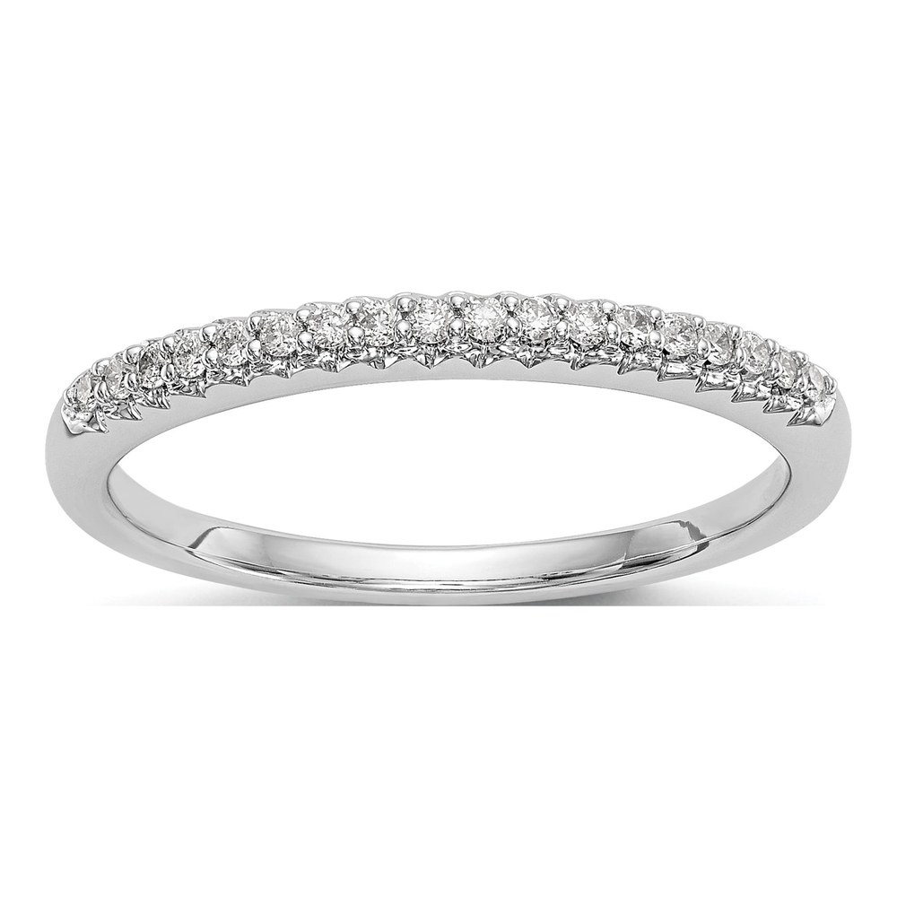 14K White Gold Diamond Wedding Band, 0.108 ctw