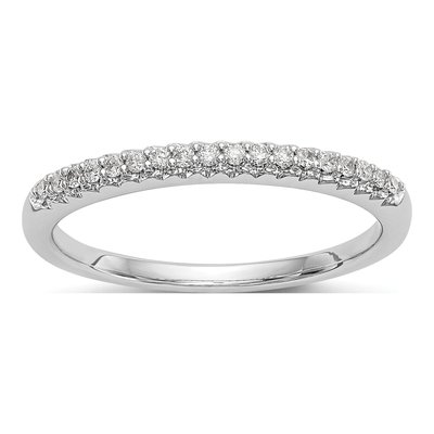 14K White Gold Diamond Wedding Band, 0.108 ctw