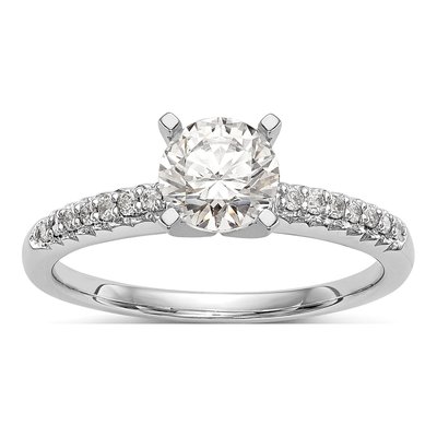 14K White Gold Diamond Engagement Engagement Ring Semi-Mount