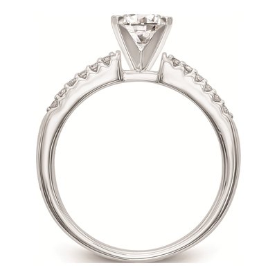 10K White Gold Diamond Peg Engagement Engagement Ring Semi-Mount – view 3