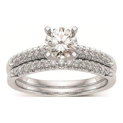 10K White Gold Diamond Peg Engagement Engagement Ring Semi-Mount – view 8
