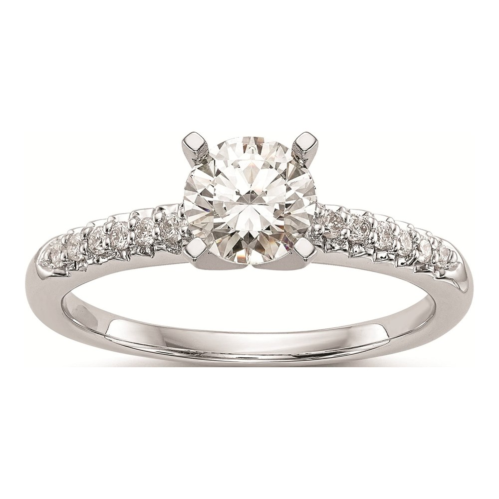 10K White Gold Diamond Peg Engagement Engagement Ring Semi-Mount