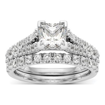 14K White Gold Lab-Grown Diamond Peg Engagement Engagement Ring Semi-Mount – view 8
