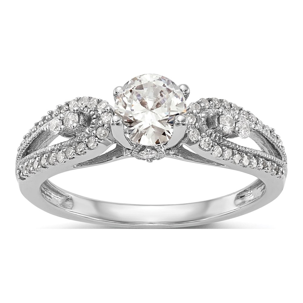 14K White Gold Diamond Semi-Mount Engagement Ring
