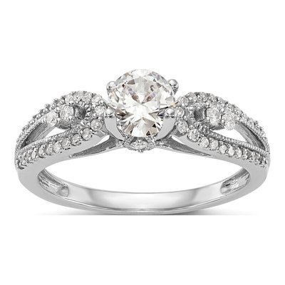 14K White Gold Diamond Semi-Mount Engagement Ring