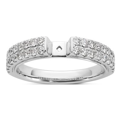 14K White Gold Diamond Engagement Engagement Ring Semi-Mount
