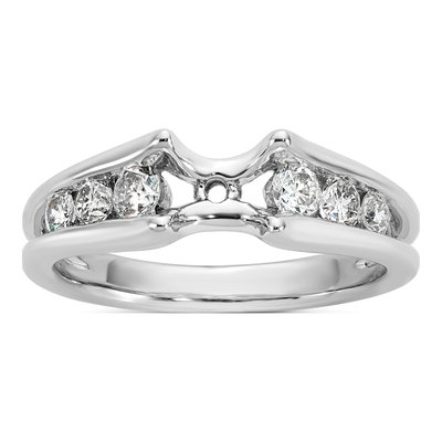 14K White Gold Diamond Engagement Engagement Ring Semi-Mount