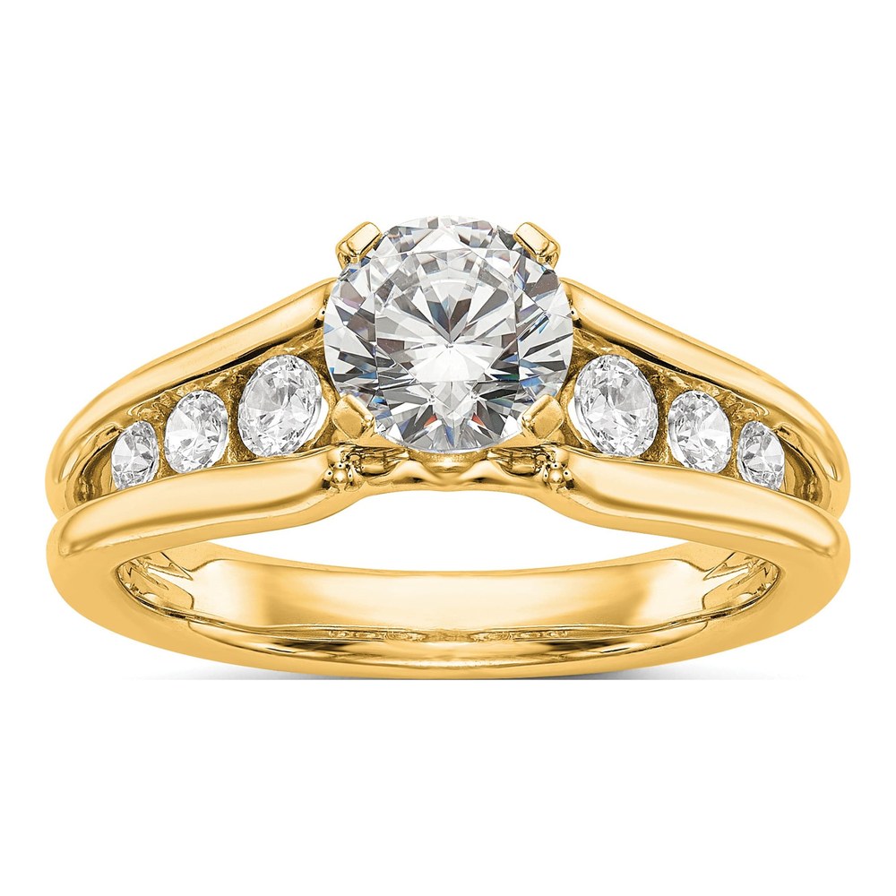14K Yellow Gold Diamond Engagement Engagement Ring Semi-Mount