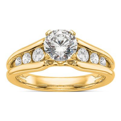 14K Yellow Gold Diamond Engagement Engagement Ring Semi-Mount