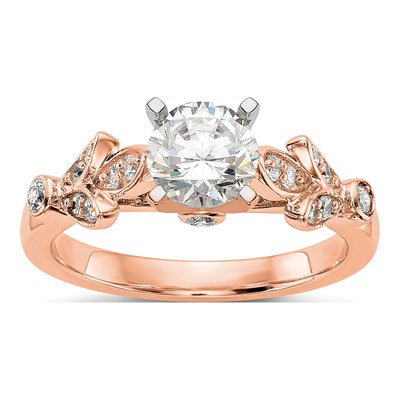 14K Rose Gold Diamond Engagement Engagement Ring Semi-Mount