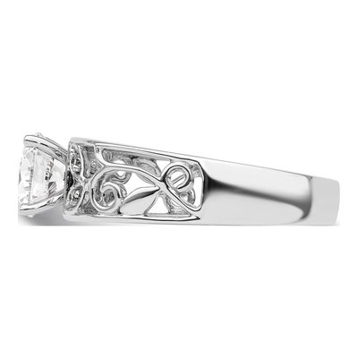 14K White Gold Diamond Leaf Engagement Engagement Ring Semi-Mount – view 5