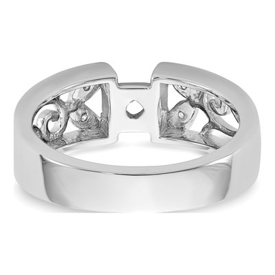 14K White Gold Diamond Leaf Engagement Engagement Ring Semi-Mount – view 7