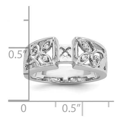 Platinum Diamond Peg Engagement Engagement Ring Semi-Mount – view 5