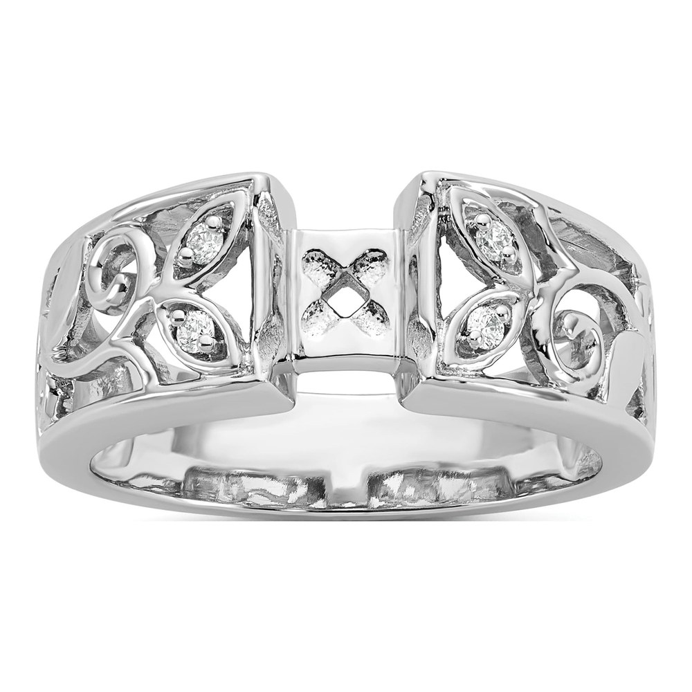 Platinum Diamond Peg Engagement Engagement Ring Semi-Mount