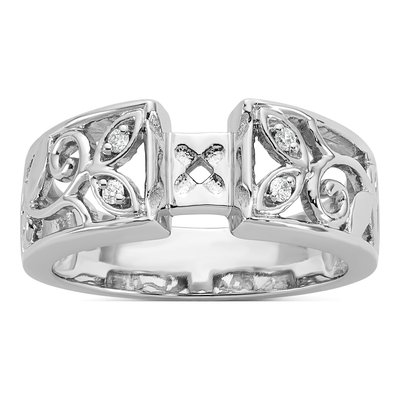 14K White Gold Diamond Engagement Engagement Ring Semi-Mount