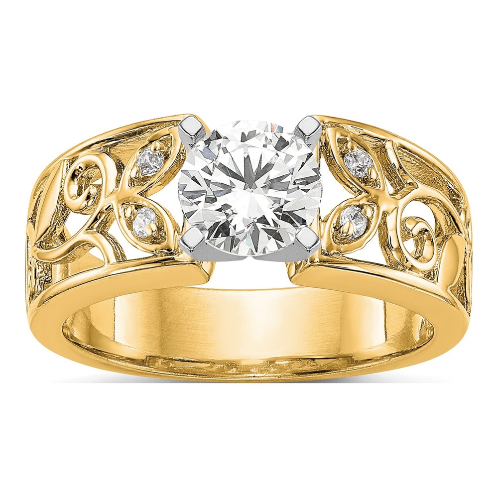 14K Yellow Gold Diamond Engagement Engagement Ring Semi-Mount