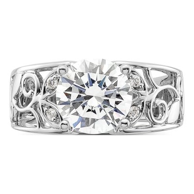14K White Gold Leaf Semi-Mount Engagement Ring | Size 7 – view 6