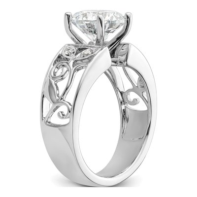 14K White Gold Leaf Semi-Mount Engagement Ring | Size 7 – view 8