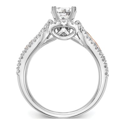 14K Two-Tone Gold Diamond Peg Set Engagement Ring Semi-Mount – view 2