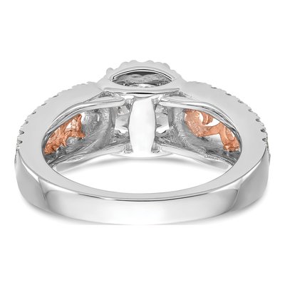 14K Two-Tone Gold Diamond Peg Set Engagement Ring Semi-Mount – view 5