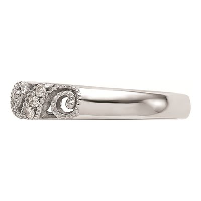 14K White Gold Diamond Wedding Band Mounting – view 3