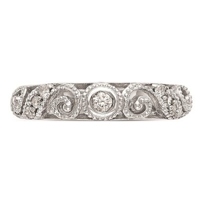 14K White Gold Diamond Wedding Band Mounting – view 4