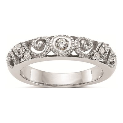14K White Gold Diamond Wedding Band Mounting