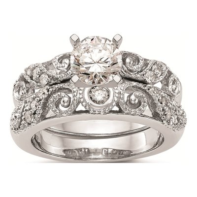 14K White Gold Diamond Engagement Ring Mounting – view 7