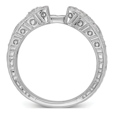 14K White Gold Diamond Vintage Engagement Ring Semi-Mount – view 2
