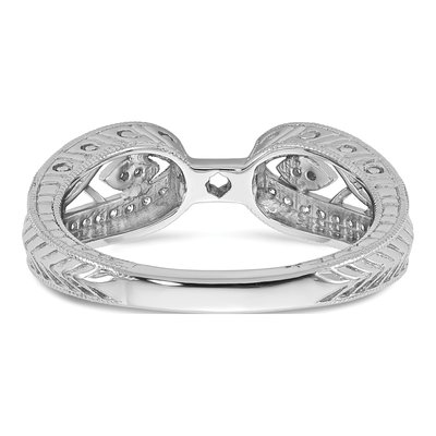 14K White Gold Diamond Vintage Engagement Ring Semi-Mount – view 5
