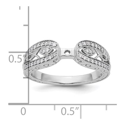 14K White Gold Diamond Vintage Engagement Ring Semi-Mount – view 7
