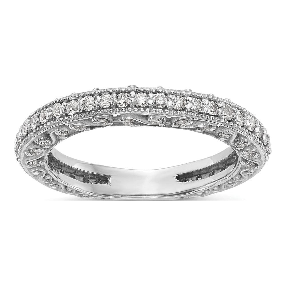 14K White Gold 1/2 ct tw Diamond Wedding Band