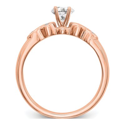 14K Rose Gold Diamond Engagement Ring Semi-Mount – view 2