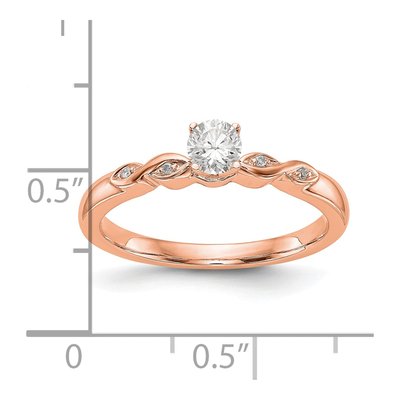 14K Rose Gold Diamond Engagement Ring Semi-Mount – view 3