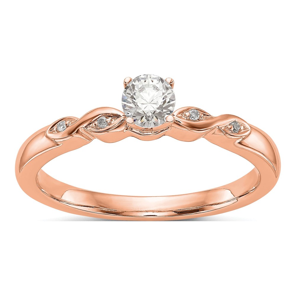 14K Rose Gold Diamond Semi-Mount Engagement Ring