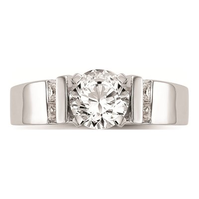 14K White Gold Diamond Engagement Ring Mounting – view 4