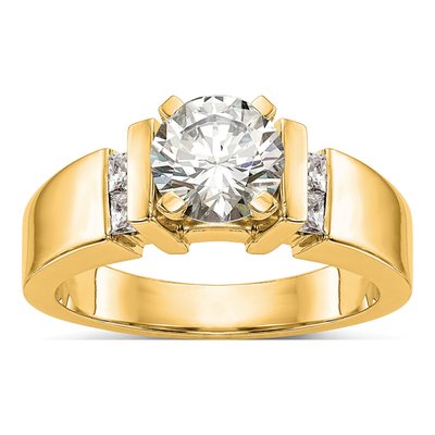 14K Yellow Gold Diamond Engagement Engagement Ring Semi-Mount