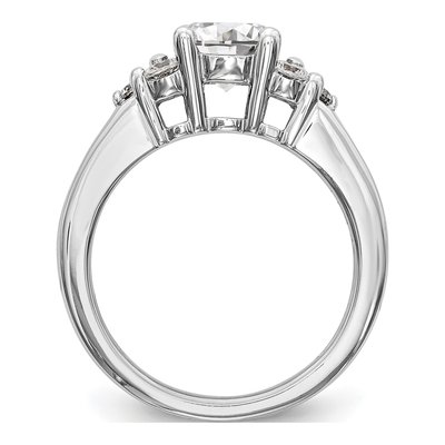 14K White Gold Lab-Grown Diamond Center Round Channel Engagement Ring Semi-Mount – view 2