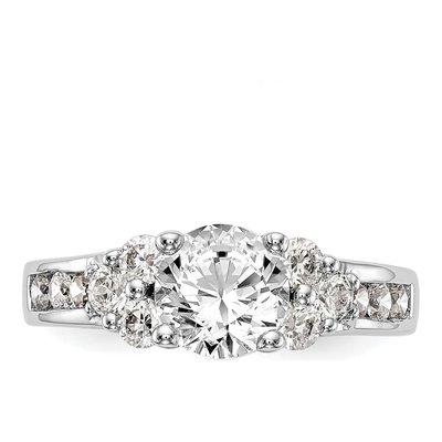 14K White Gold Lab-Grown Diamond Center Round Channel Engagement Ring Semi-Mount – view 4