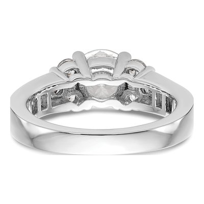 14K White Gold Lab-Grown Diamond Center Round Channel Engagement Ring Semi-Mount – view 5