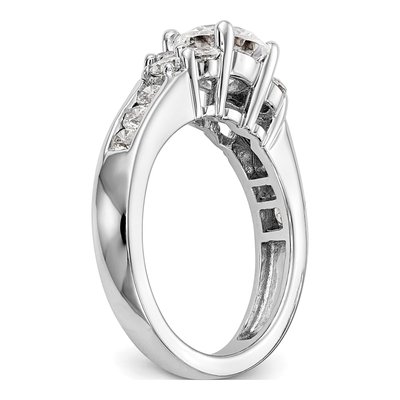 14K White Gold Lab-Grown Diamond Center Round Channel Engagement Ring Semi-Mount – view 6