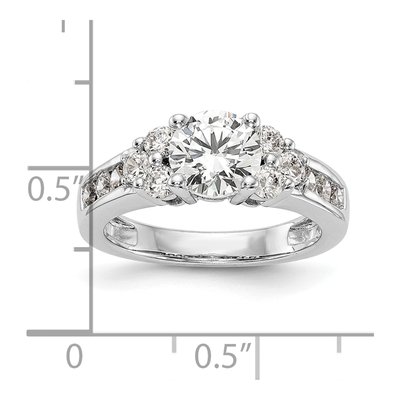 14K White Gold Lab-Grown Diamond Center Round Channel Engagement Ring Semi-Mount – view 7