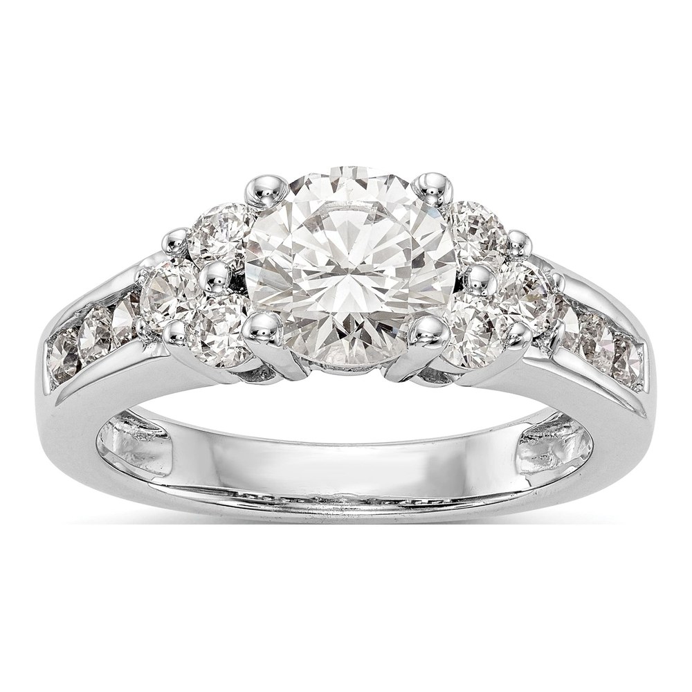 14K White Gold Diamond Engagement Ring Semi-Mount