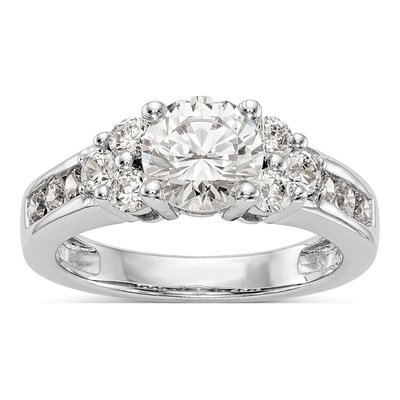 14K White Gold Diamond Engagement Ring Semi-Mount