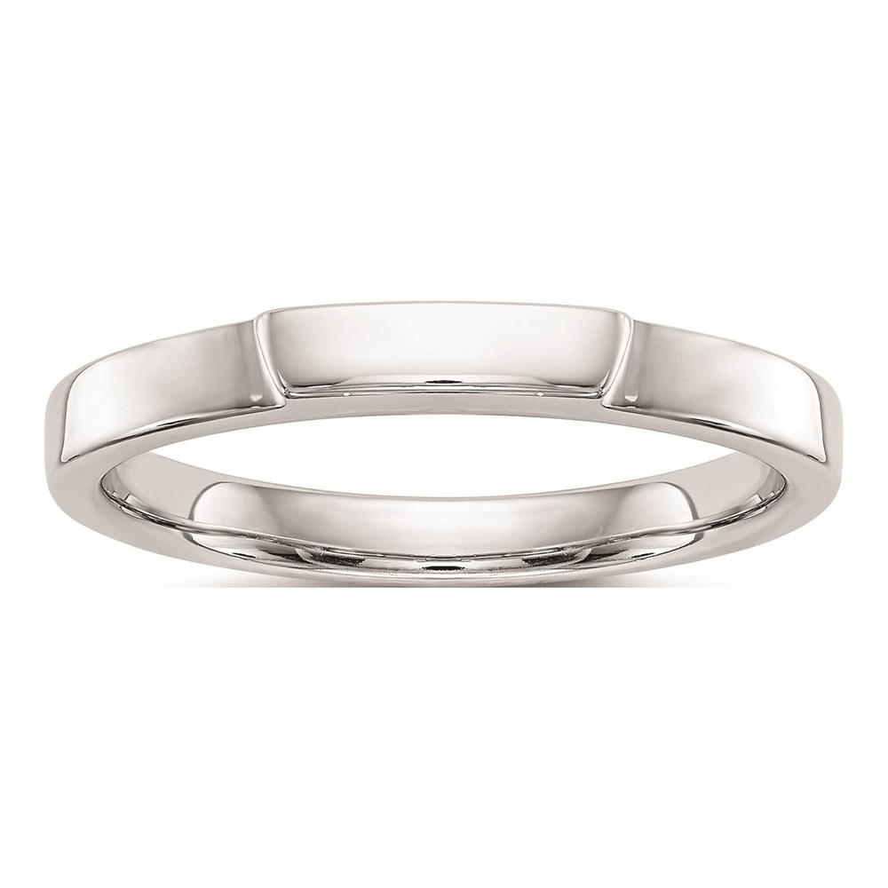 14K White Gold Contoured Wedding Band