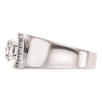 14K White Gold Peg Set Channel Engagement Ring Mounting – view 3