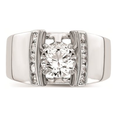 14K White Gold Peg Set Channel Engagement Ring Mounting – view 4