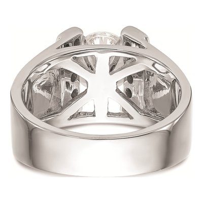 14K White Gold Peg Set Channel Engagement Ring Mounting – view 5